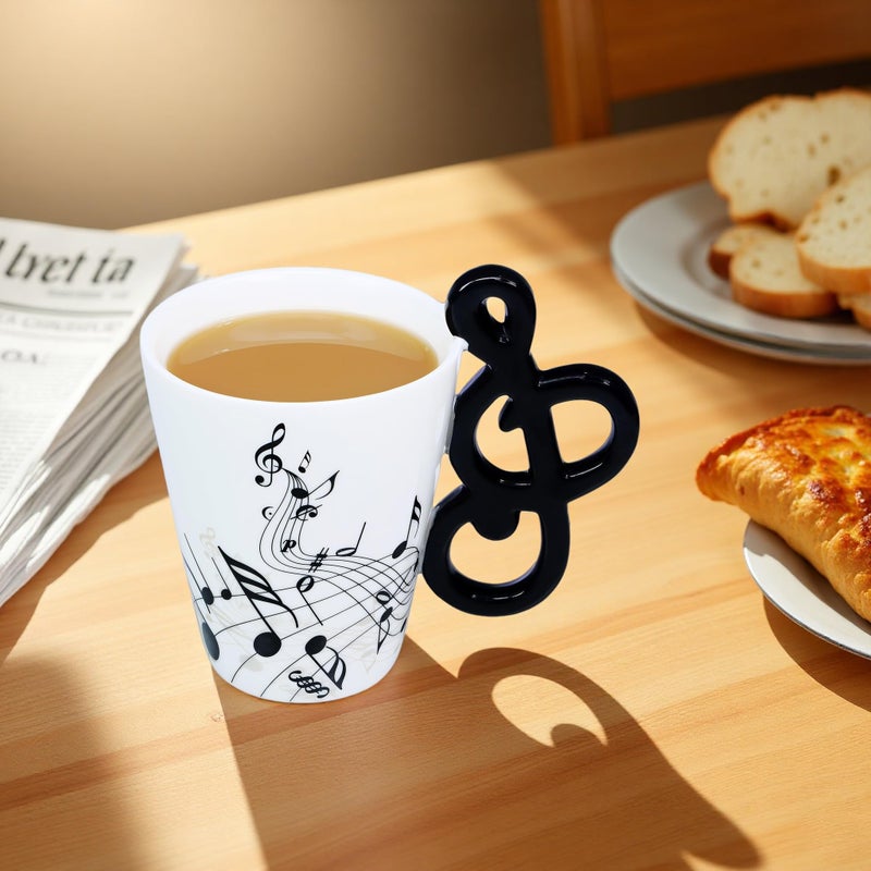 LanHong Music Mug Musical Notes Coffee Mug Gift for Musician - 13.5 oz Musical Cup Gifts for Music Lovers - Musical Coffee Mugs Birthday Christmas Gifts for Men Women - Image 4